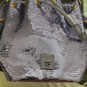 Tom Ford Silver Sequin Bucket Bag